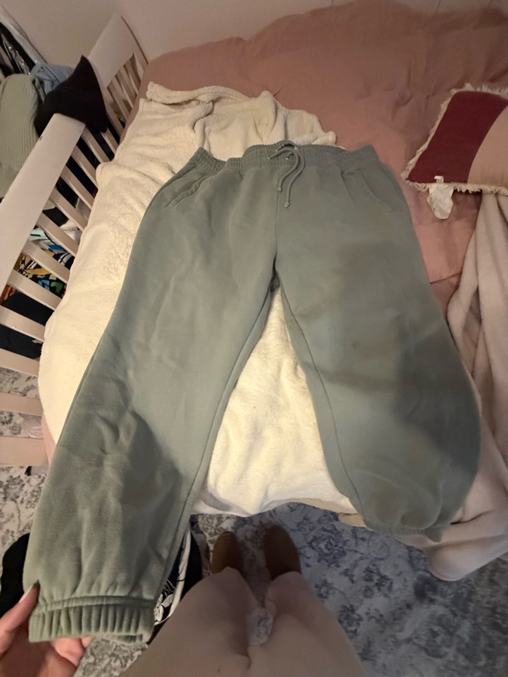 Women’s  Sage Green Drawstring Sweatpants- Abercrombie